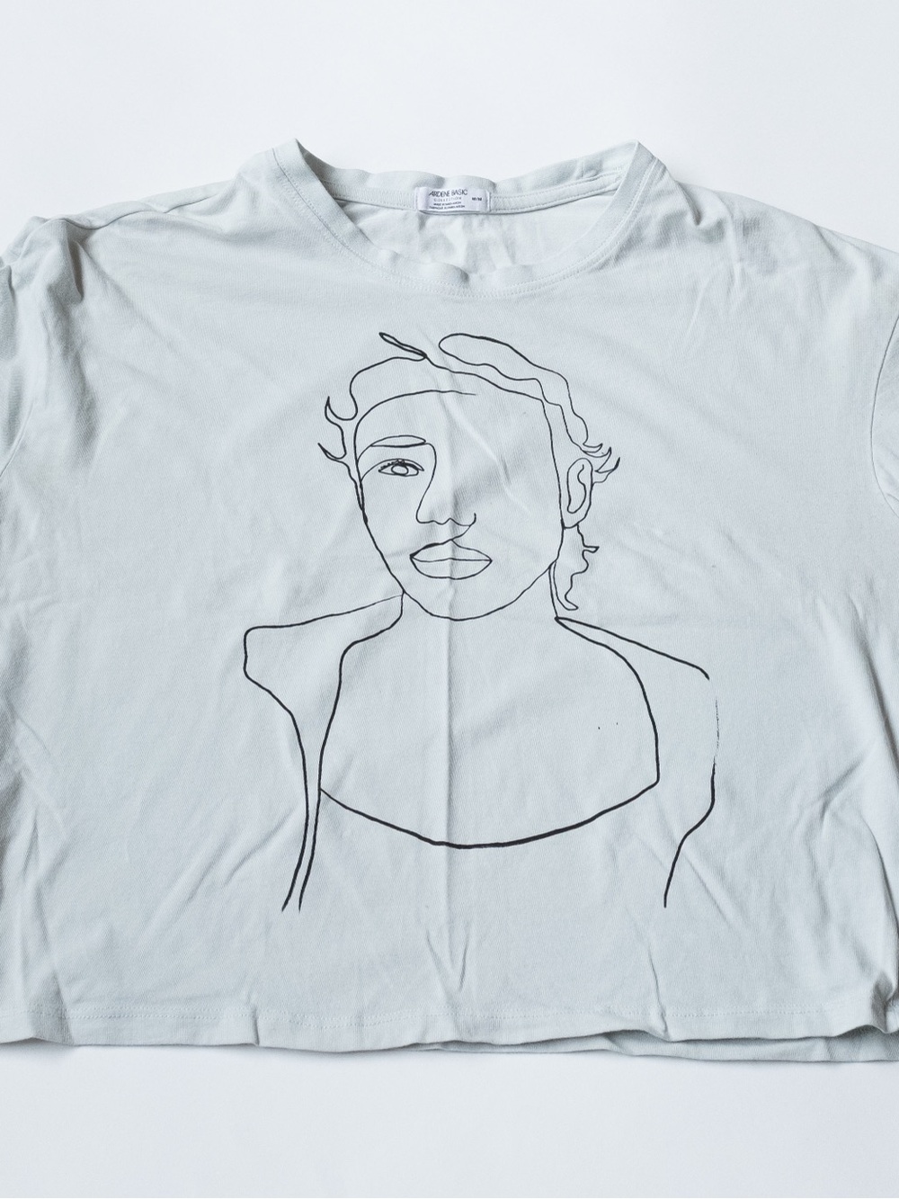 Ardene White Line-Draw Portrait Crop Top